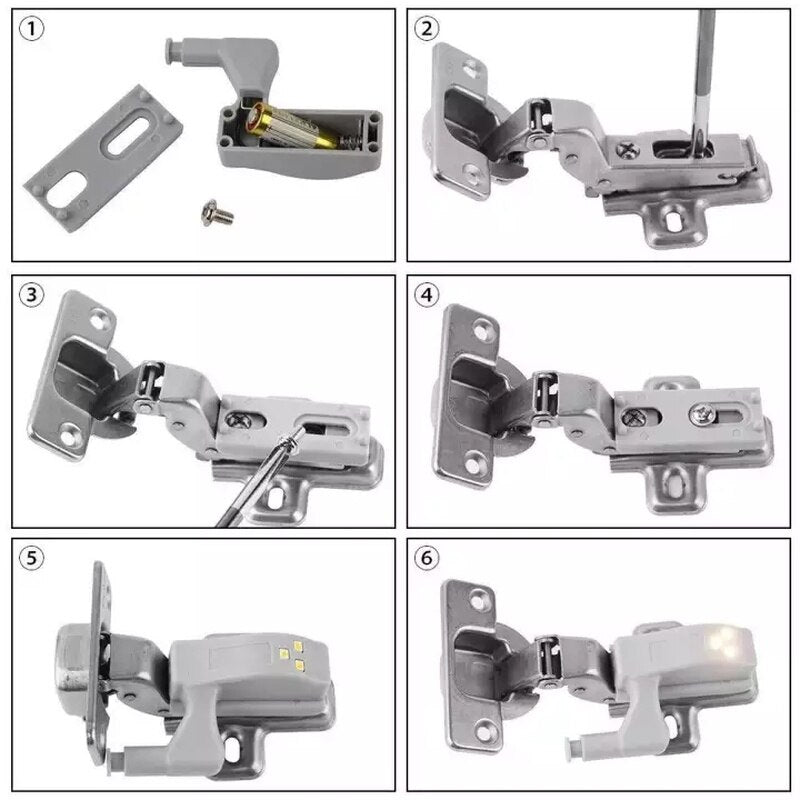 10stk LED Sensor Hinge Garderobelampe | Skanto