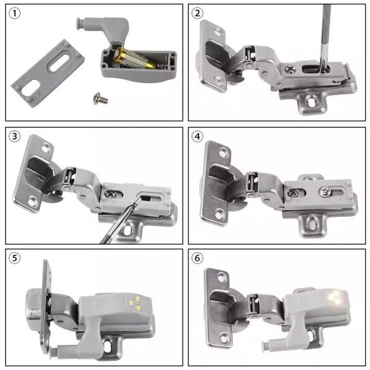 10stk LED Sensor Hinge Garderobelampe | Skanto