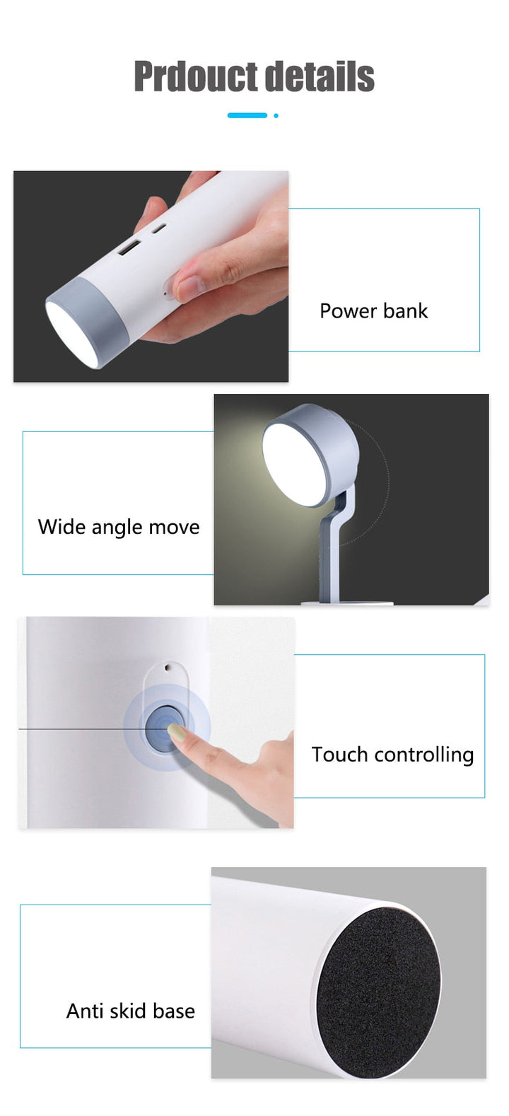 LED Mini RechargeaSkantoe Power Bank Skrivebordslampe | Skanto