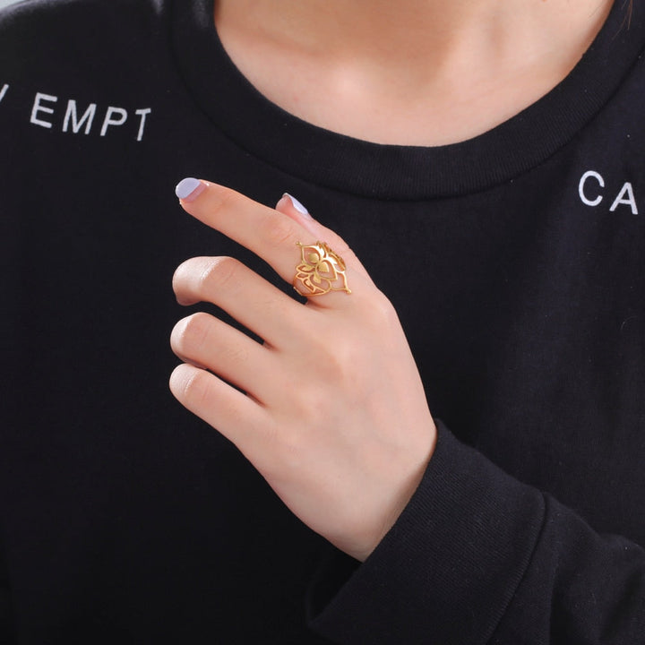 Skanto | Buddha Vintage Lotus Ring for kvinner