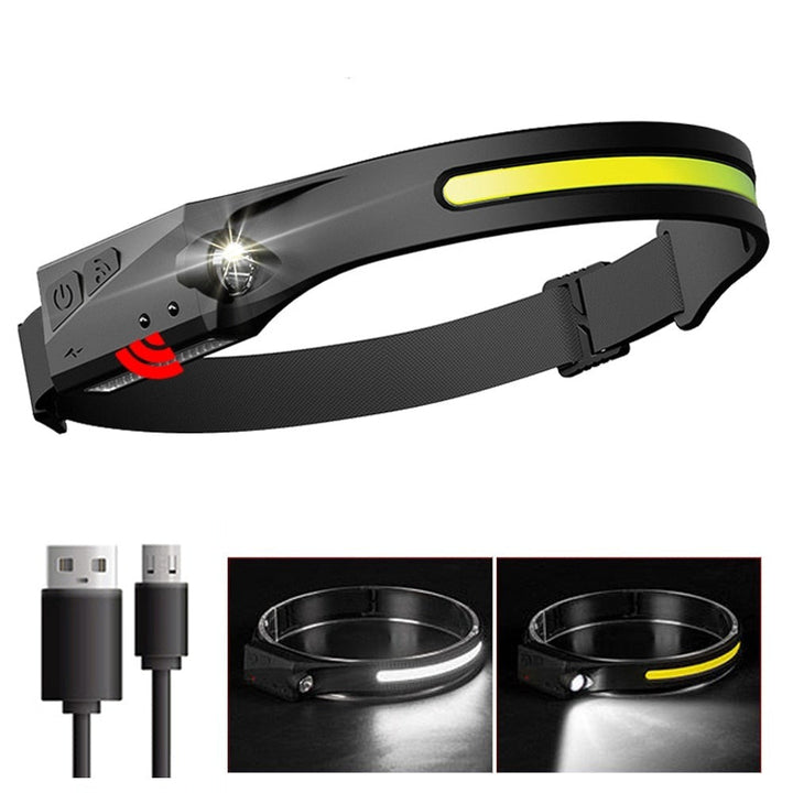 Oppladbar LED-sensor USB-hodelykt | Skanto