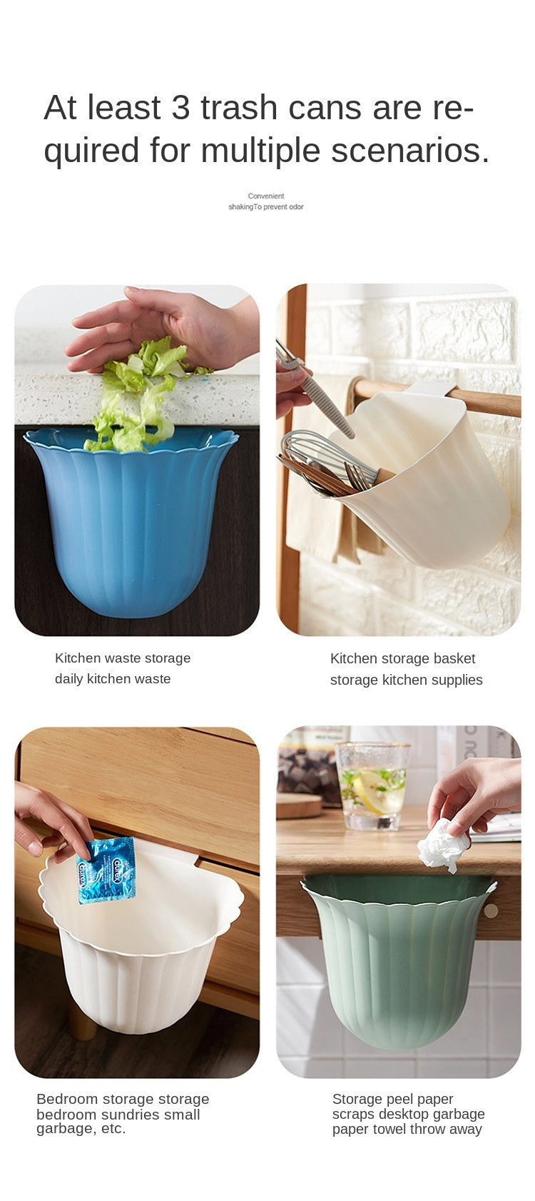 Nordic Flower Shape Hanging Trash Can | Skanto