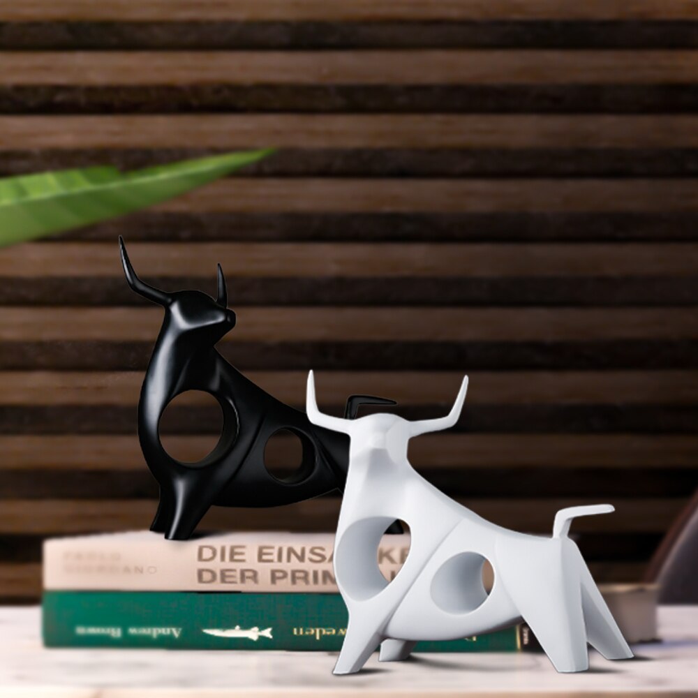 Nordisk Stil Bull Skulptur Hjem Decor | Skanto