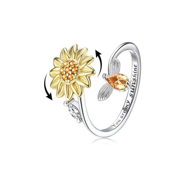 Skanto | Elegant Solsikke Sol Roterende Ring