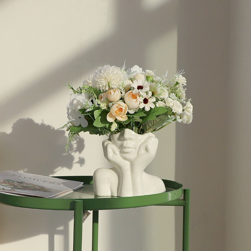 Keramisk Abstrakt Menneskeansikt Skantoomster Vase | Skanto