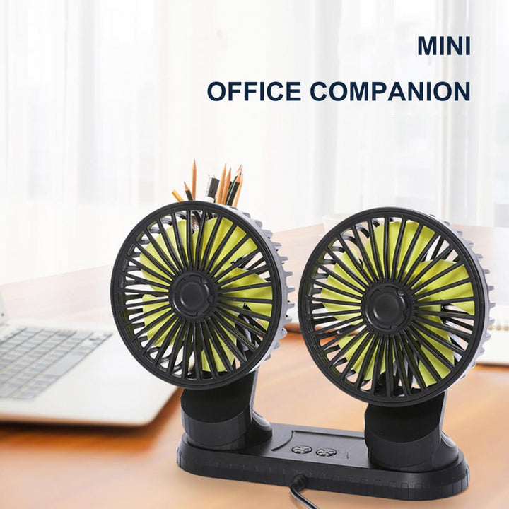 Bil dashboard dobbel USB kjøleventilator | Skanto