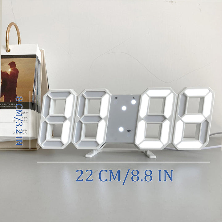3D LED Moderne Digital Vekker Veggklokke | Skanto