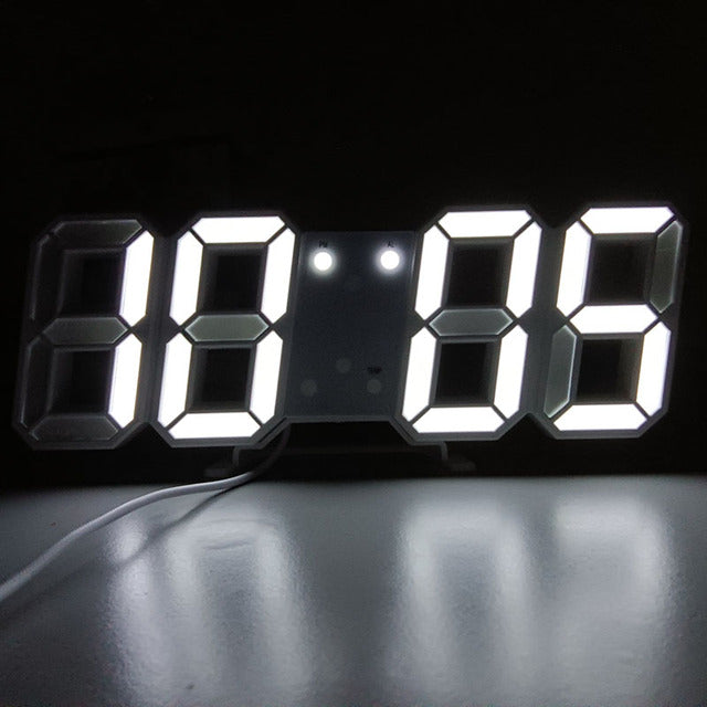 3D LED Moderne Digital Vekker Veggklokke | Skanto