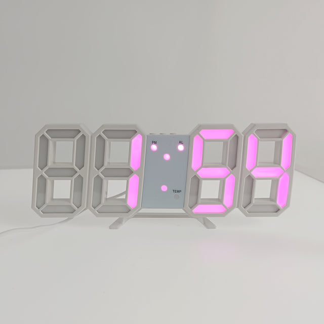 3D LED Moderne Digital Vekker Veggklokke | Skanto