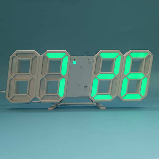 3D LED Moderne Digital Vekker Veggklokke | Skanto