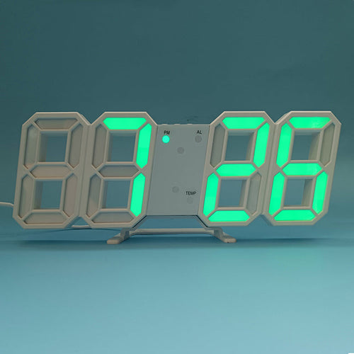 3D LED Moderne Digital Vekker Veggklokke | Skanto