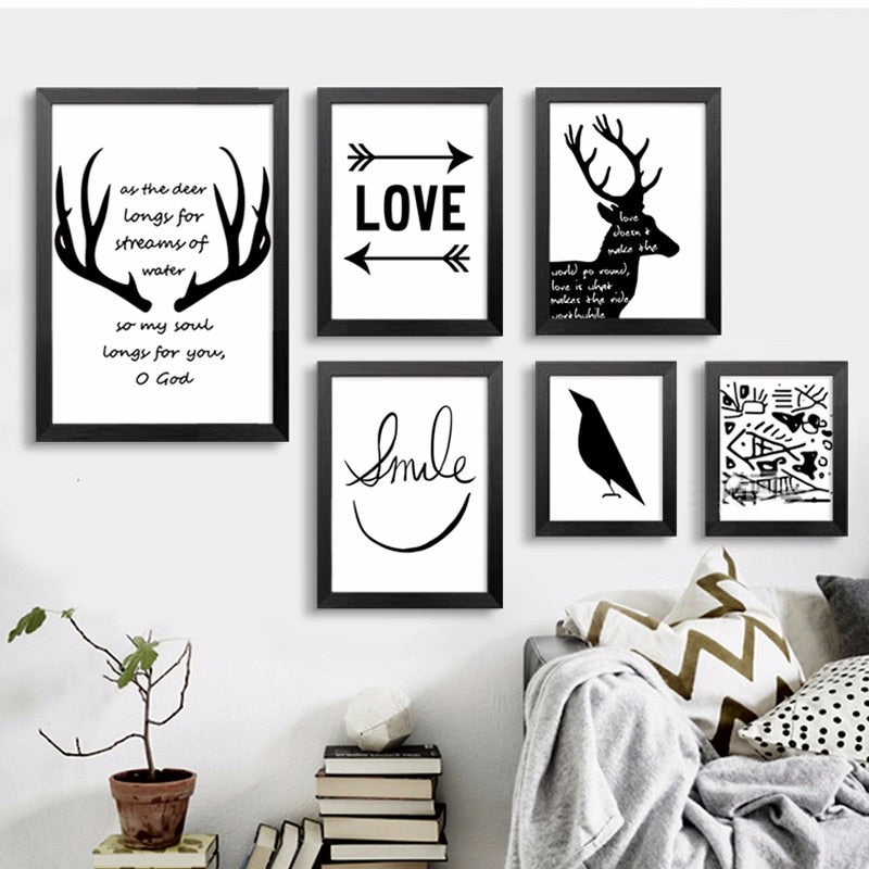 Let's Live Deer - Lerret Veggkunst Maleri