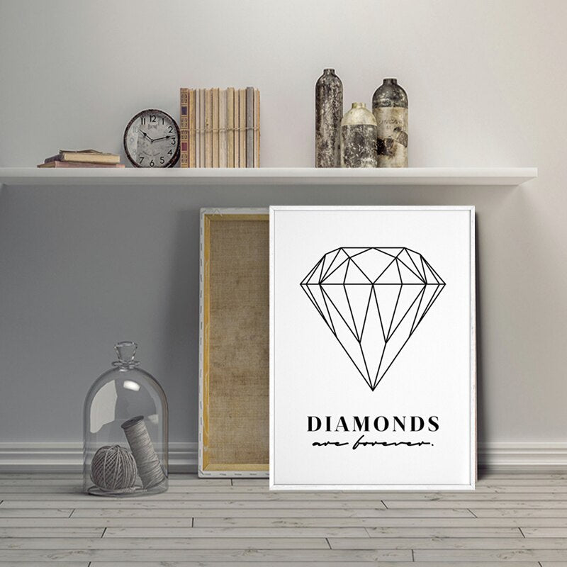 DIamanten er for alltid - Veggkunst Maleri på lerret