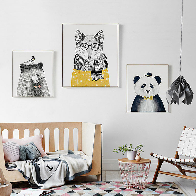 Animal Sketch Human Depiction - Canvas Wall Art Painting | Skanto