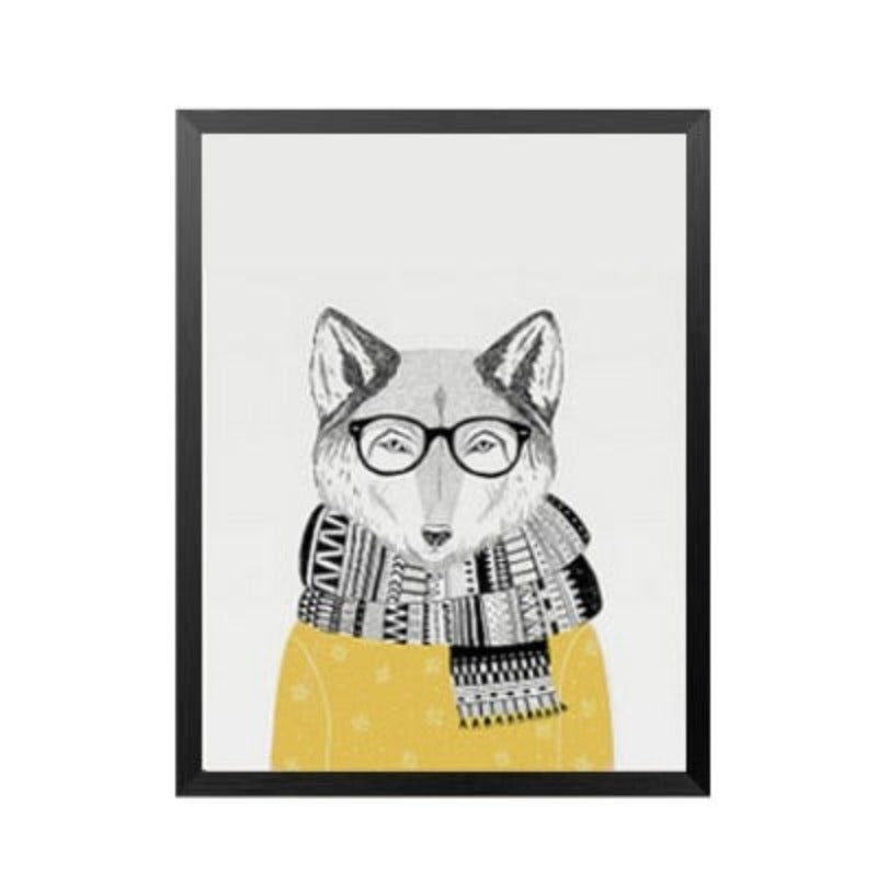 Animal Sketch Human Depiction - Canvas Wall Art Painting | Skanto