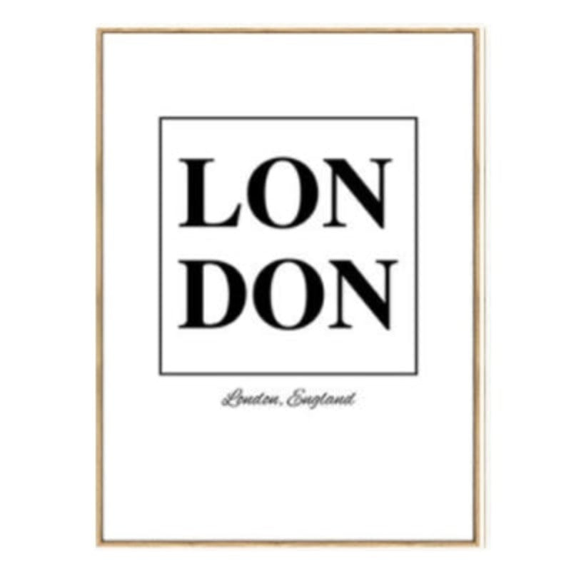 London Kart Landskap - Lerret Veggkunst Maleri