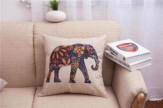 Skanto | Elegant Elephant Trykt Dekorative Putetrekk
