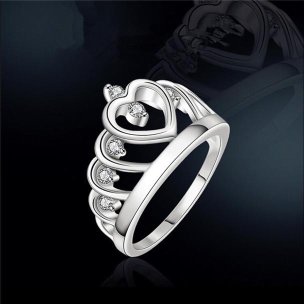 Sølv Prinsesse Krone 925 Østerriksk Krystall Ring | Skanto