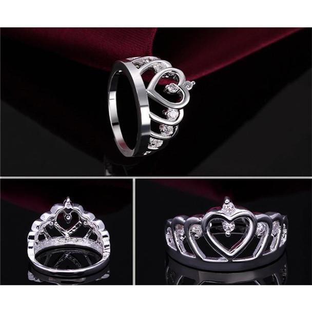 Sølv Prinsesse Krone 925 Østerriksk Krystall Ring | Skanto
