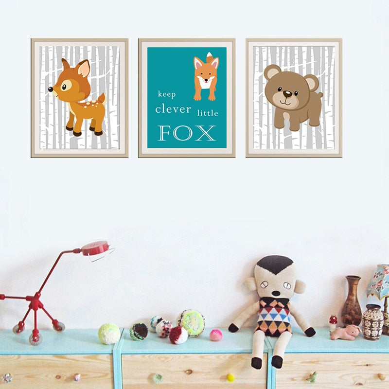 Animals Forest - Canvas Wall Art Painting | Skanto