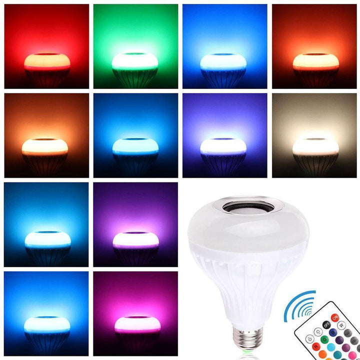 Skanto | Trådløs Bluetooth Musikklampe Lys Høyttaler - 12w LED Høyttaler Fargeendring