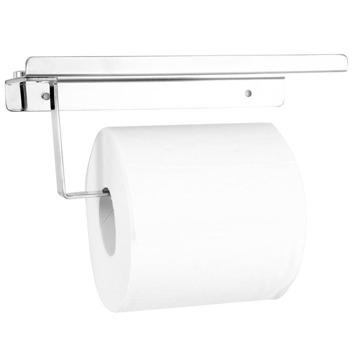Rustfritt Stål Toalettpapirholder med Hylle | Skanto