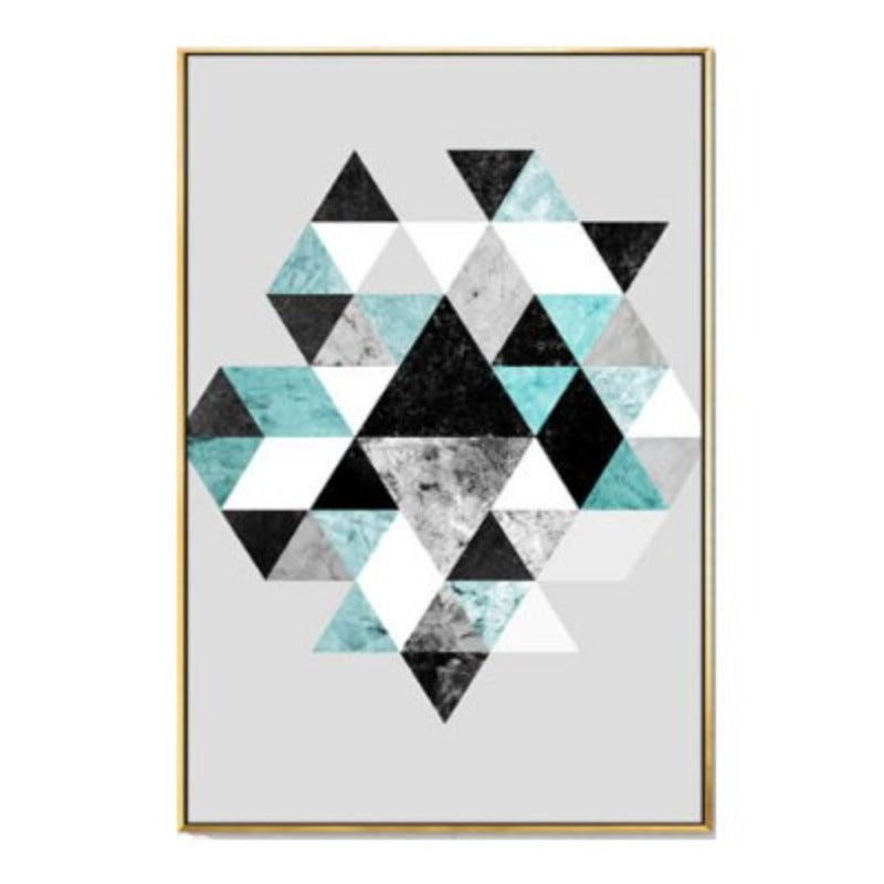 Geometrisk Kunst - Lerret Veggkunst Maleri