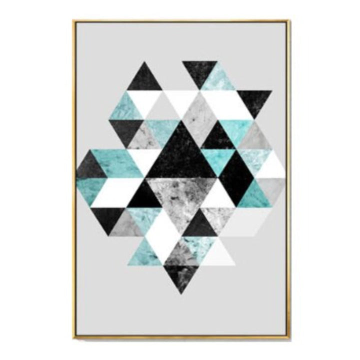Geometrisk Kunst - Lerret Veggkunst Maleri