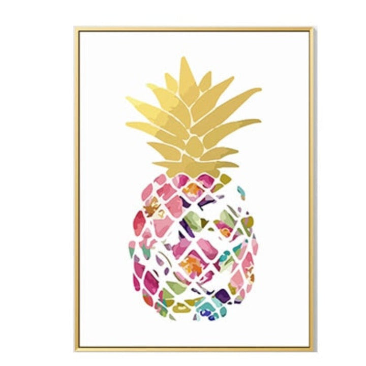 Moderne Gule Gull Ananas I Dag Sitat - Lærret Veggkunst Maleri
