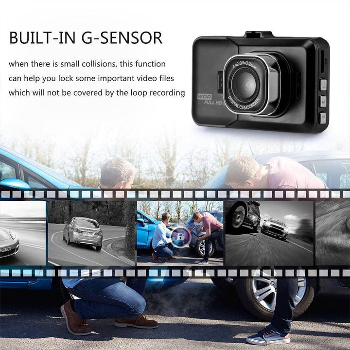 Skanto | 3 Tommer Dash Kamera Bil DVR Dash Cam Videoopptaker HDMI HD 1080P Camcorder Nattesyn Bevegelsesdeteksjon Sløyfeopptak
