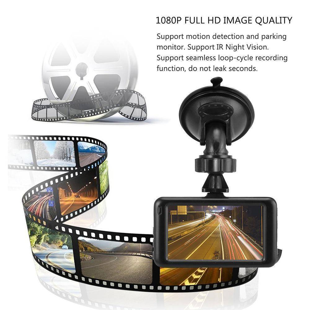 Skanto | 3 Tommer Dash Kamera Bil DVR Dash Cam Videoopptaker HDMI HD 1080P Camcorder Nattesyn Bevegelsesdeteksjon Sløyfeopptak