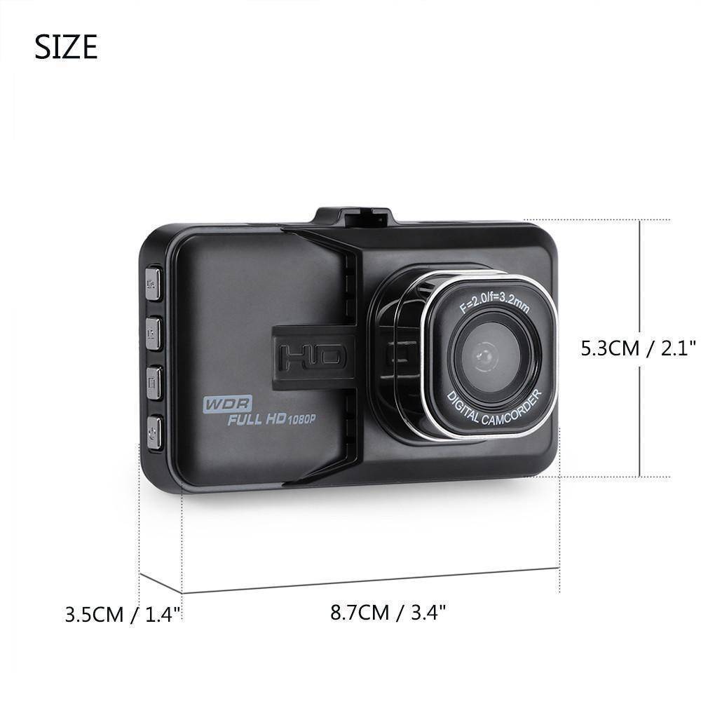 Skanto | 3 Tommer Dash Kamera Bil DVR Dash Cam Videoopptaker HDMI HD 1080P Camcorder Nattesyn Bevegelsesdeteksjon Sløyfeopptak