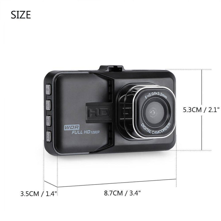 Skanto | 3 Tommer Dash Kamera Bil DVR Dash Cam Videoopptaker HDMI HD 1080P Camcorder Nattesyn Bevegelsesdeteksjon Sløyfeopptak
