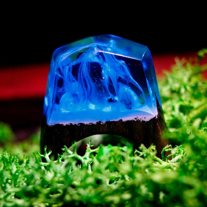 Quanta - Blue Flame Resin Ring | Skanto