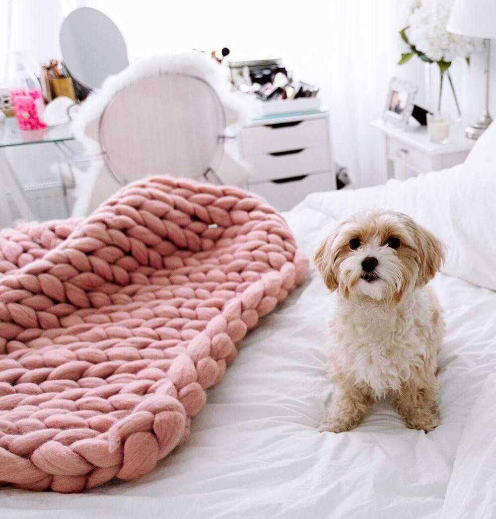 Skanto | Tykk Linje Sofa Strikket Teppe