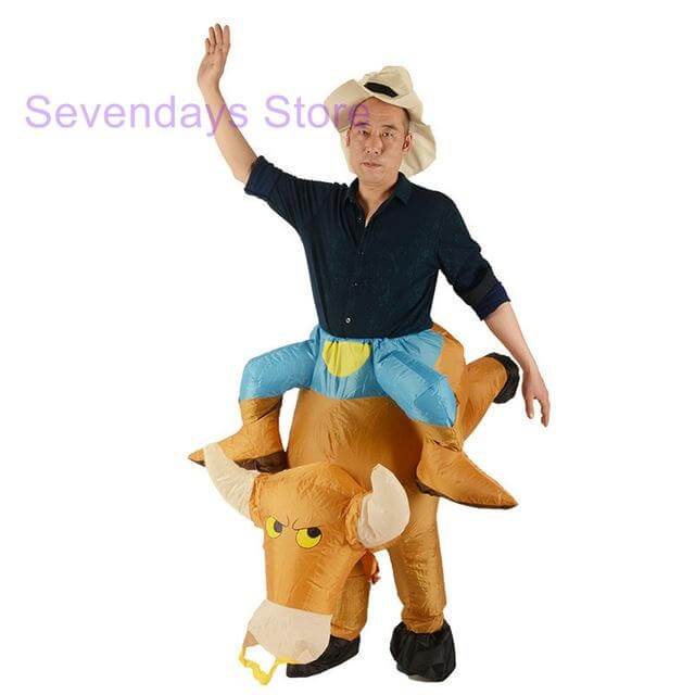 Skanto | Karneval Oppustbar Dinosaur Cowboy og forskjellig Kostyme