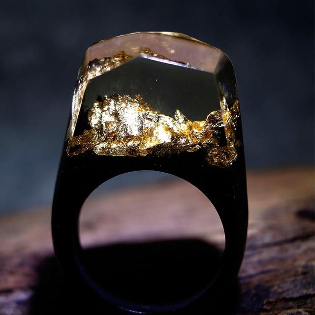 Quanta - Golden Stalagmit Harpiksring | Skanto
