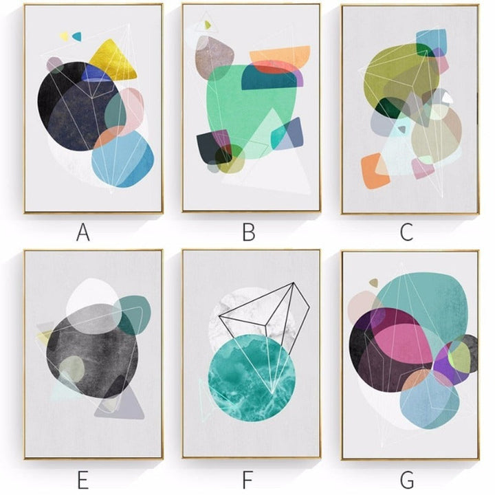 Geometrisk Nordisk - Lerret Veggkunst Maleri