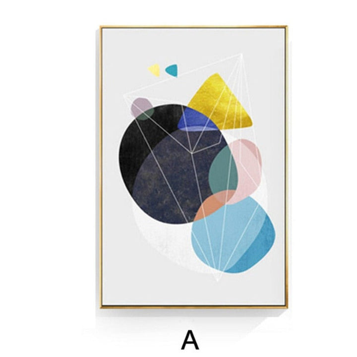 Geometrisk Nordisk - Lerret Veggkunst Maleri