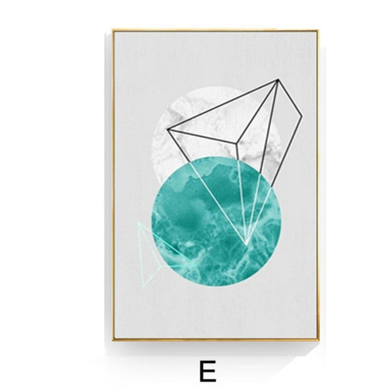 Geometrisk Nordisk - Lerret Veggkunst Maleri