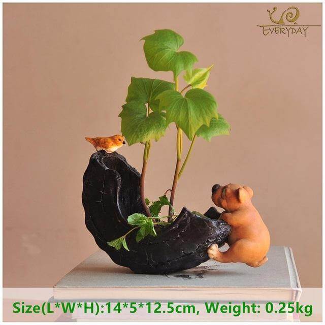 Skanto | Søt hund blomsterpotte dekorasjon