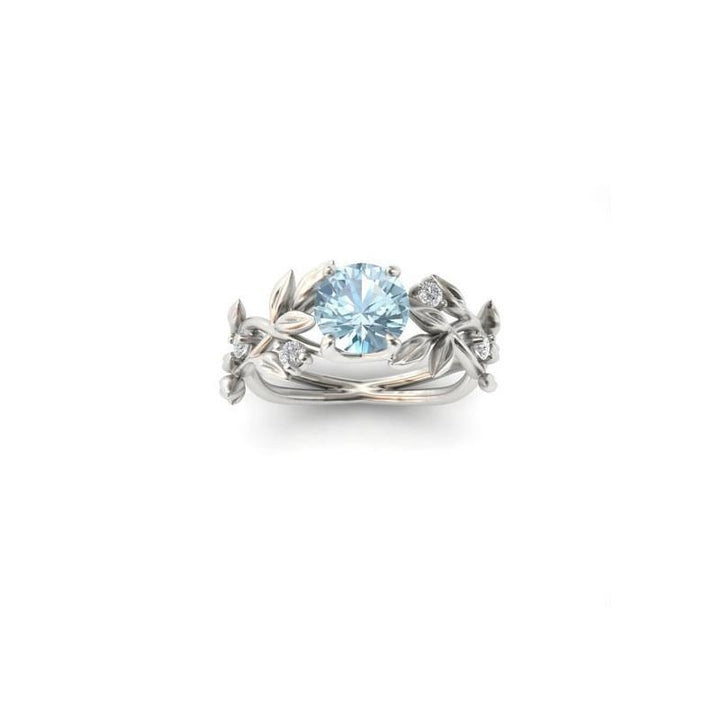 Vine Leaf Crystal Flower Vintage Ring | Skanto