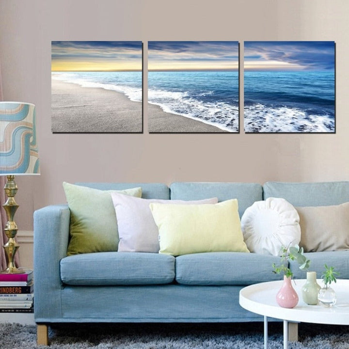 Beach Sandy Sea - Lerret Veggkunst Maleri | Skanto