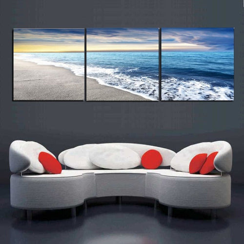 Beach Sandy Sea - Lerret Veggkunst Maleri | Skanto