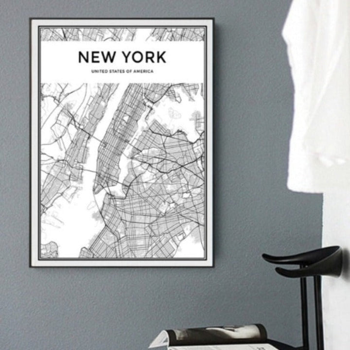 Business I New York - Lerret Veggkunst Maling | Skanto