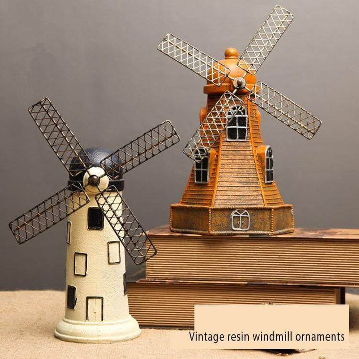 Skanto | 4 Farger Vintage Harpiks Vindmølle Ornamenter Sparebøker