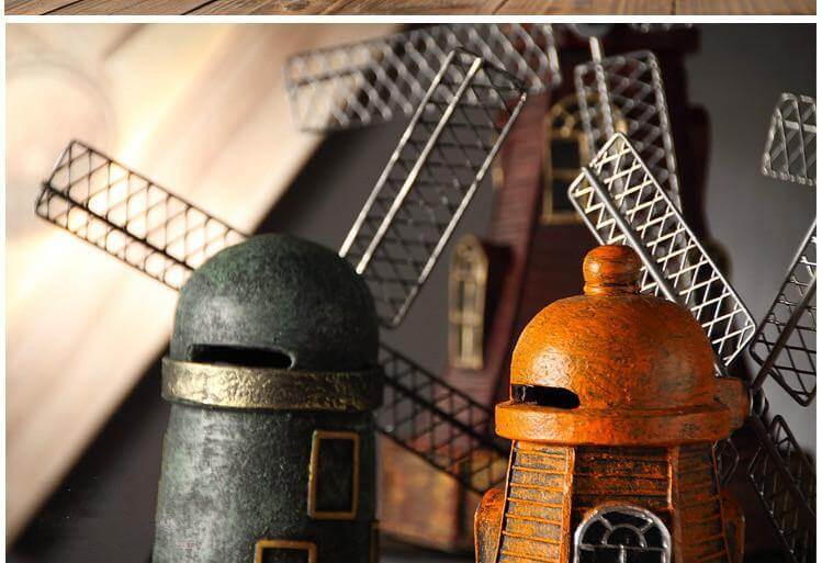 Skanto | 4 Farger Vintage Harpiks Vindmølle Ornamenter Sparebøker