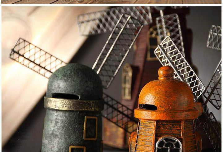 Skanto | 4 Farger Vintage Harpiks Vindmølle Ornamenter Sparebøker