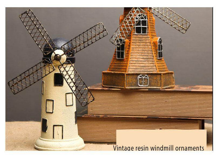 Skanto | 4 Farger Vintage Harpiks Vindmølle Ornamenter Sparebøker
