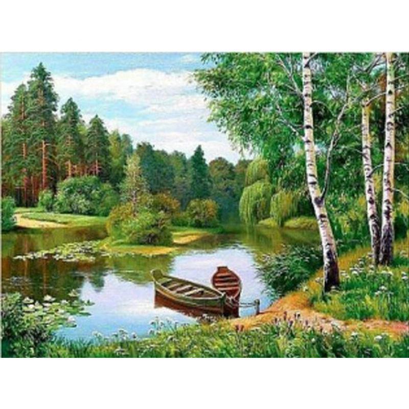 Robåter på innsjøen - GemPaint Sett | Skanto